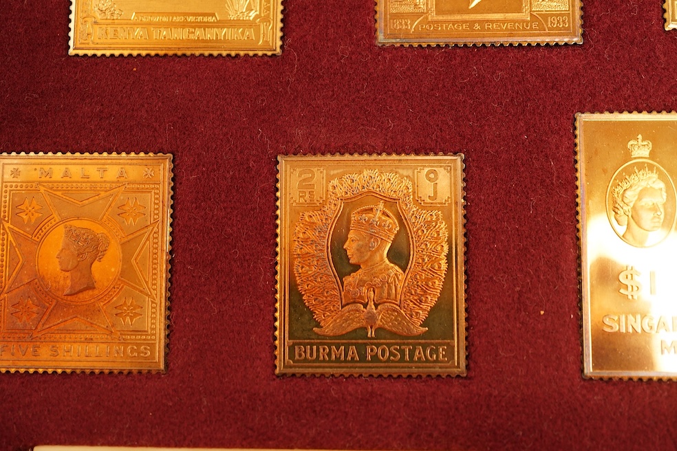 Hallmark Collections 'The Empire Collection', set a 25 silver guilt replica stamps, cased with certificate